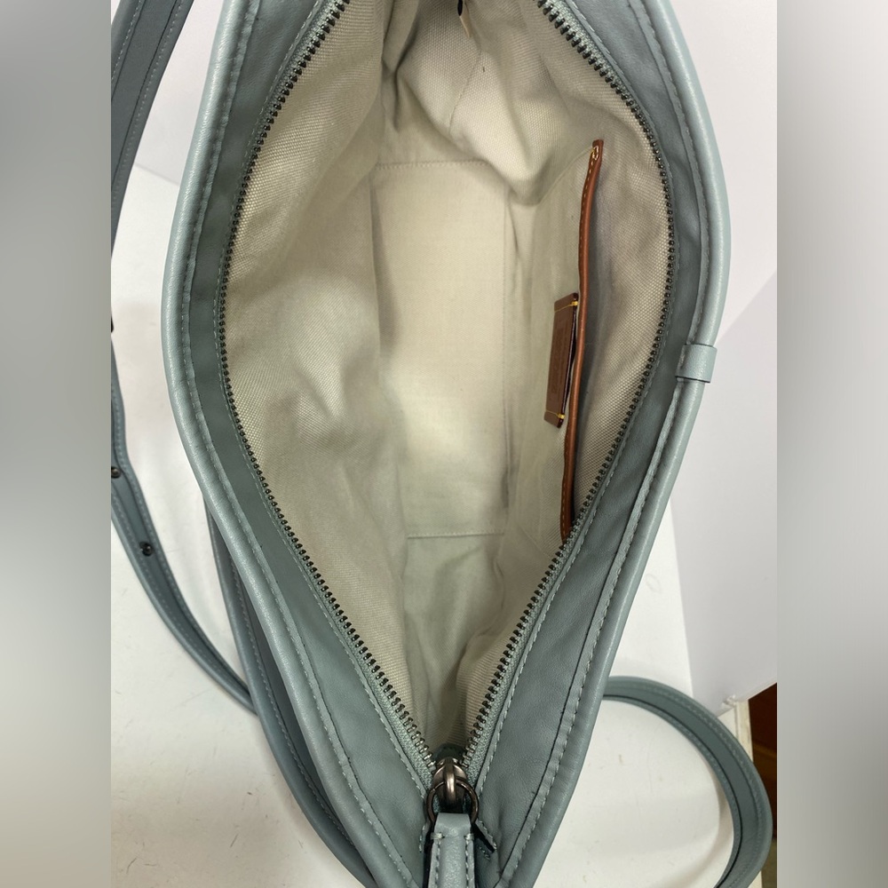 2 Way COACH - SOFT TABBY HOBO Light Blue Sage Pewter Leather Crossbody Bag C6340 - Picture 8 of 16